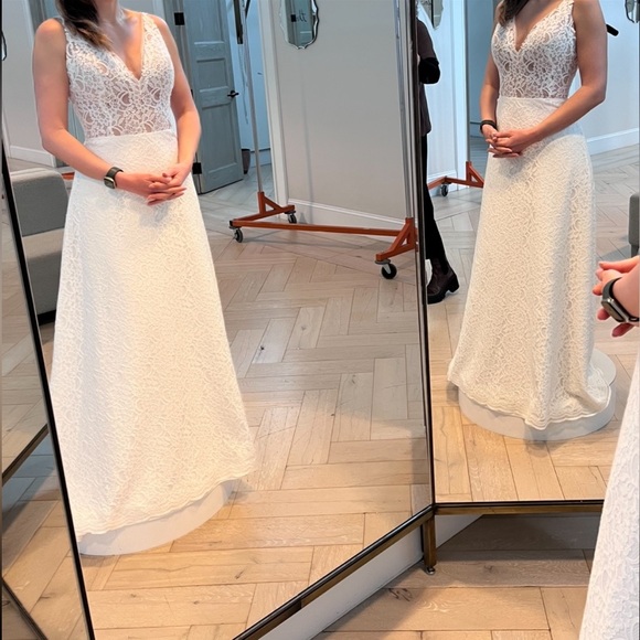 Brand New - Mikaella Bridal Ivory Lace Dress Size 12 / Street size US 8 - Picture 5 of 7